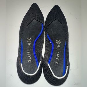 RETIRED: Rothy’s black point shoes with white